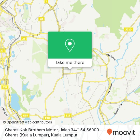 Peta Cheras Kok Brothers Motor, Jalan 34 / 154 56000 Cheras (Kuala Lumpur)