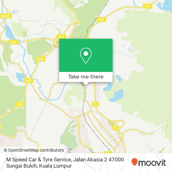 M Speed Car & Tyre Service, Jalan Akasia 2 47000 Sungai Buloh map
