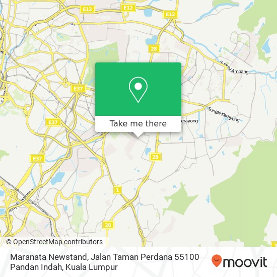 Peta Maranata Newstand, Jalan Taman Perdana 55100 Pandan Indah