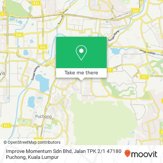 Peta Improve Momentum Sdn Bhd, Jalan TPK 2 / 1 47180 Puchong