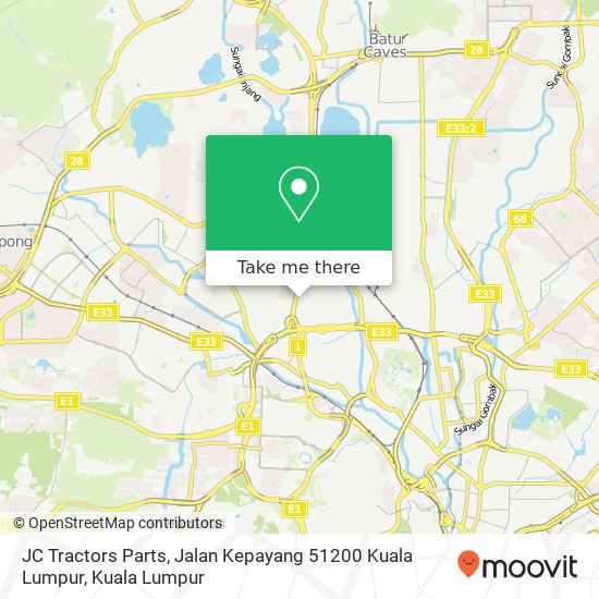 Peta JC Tractors Parts, Jalan Kepayang 51200 Kuala Lumpur