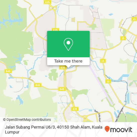 Peta Jalan Subang Permai U6 / 3, 40150 Shah Alam