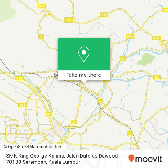 SMK King George Kelima, Jalan Dato as Dawood 70100 Seremban map