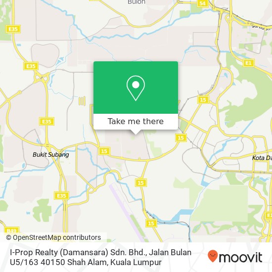 I-Prop Realty (Damansara) Sdn. Bhd., Jalan Bulan U5 / 163 40150 Shah Alam map