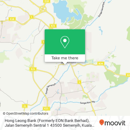 Hong Leong Bank (Formerly EON Bank Berhad), Jalan Semenyih Sentral 1 43500 Semenyih map