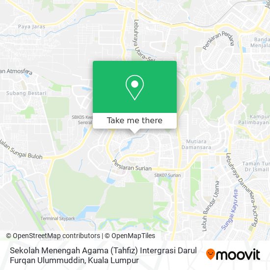 Peta Sekolah Menengah Agama (Tahfiz) Intergrasi Darul Furqan Ulummuddin