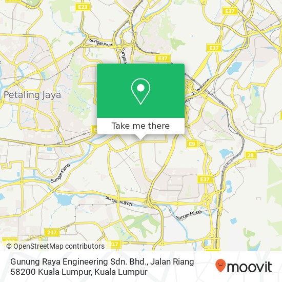 Gunung Raya Engineering Sdn. Bhd., Jalan Riang 58200 Kuala Lumpur map