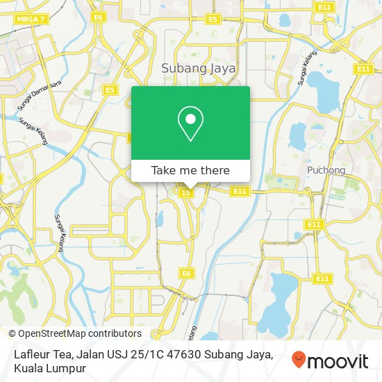 Peta Lafleur Tea, Jalan USJ 25 / 1C 47630 Subang Jaya