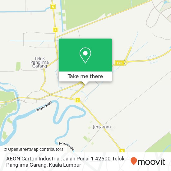 AEON Carton Industrial, Jalan Punai 1 42500 Telok Panglima Garang map