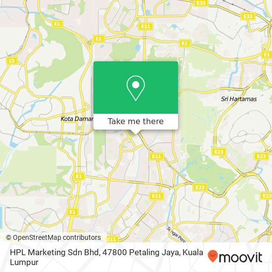 Peta HPL Marketing Sdn Bhd, 47800 Petaling Jaya