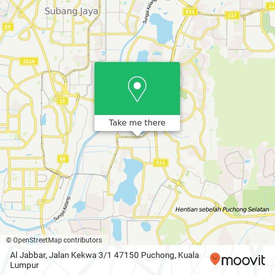Peta Al Jabbar, Jalan Kekwa 3 / 1 47150 Puchong