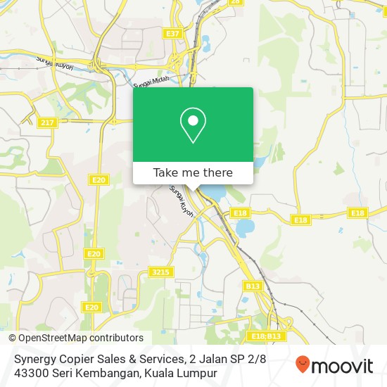 Synergy Copier Sales & Services, 2 Jalan SP 2 / 8 43300 Seri Kembangan map