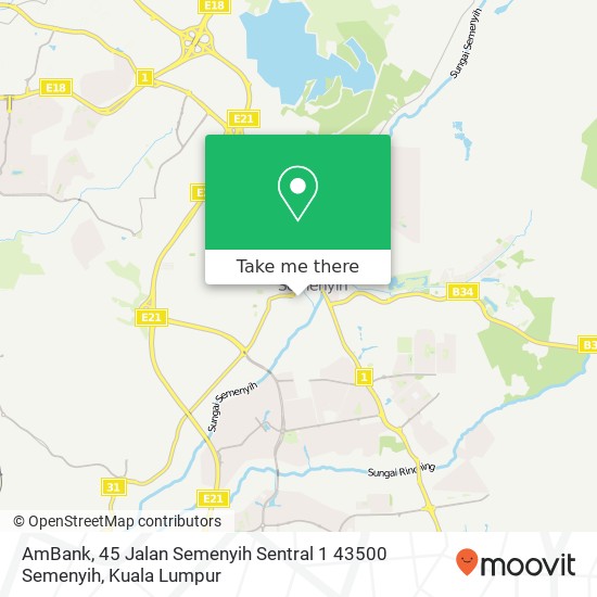 Peta AmBank, 45 Jalan Semenyih Sentral 1 43500 Semenyih