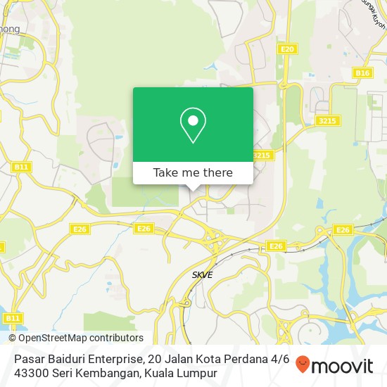 Pasar Baiduri Enterprise, 20 Jalan Kota Perdana 4 / 6 43300 Seri Kembangan map