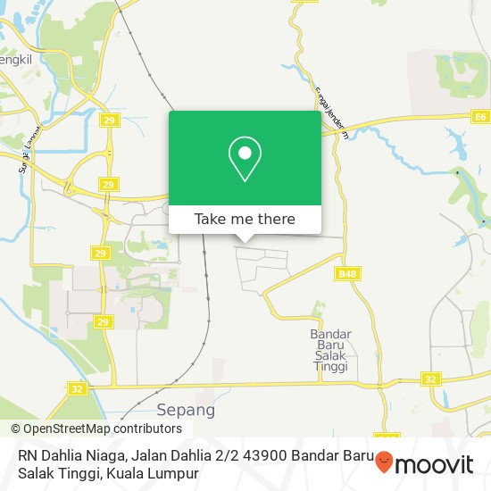 Peta RN Dahlia Niaga, Jalan Dahlia 2 / 2 43900 Bandar Baru Salak Tinggi