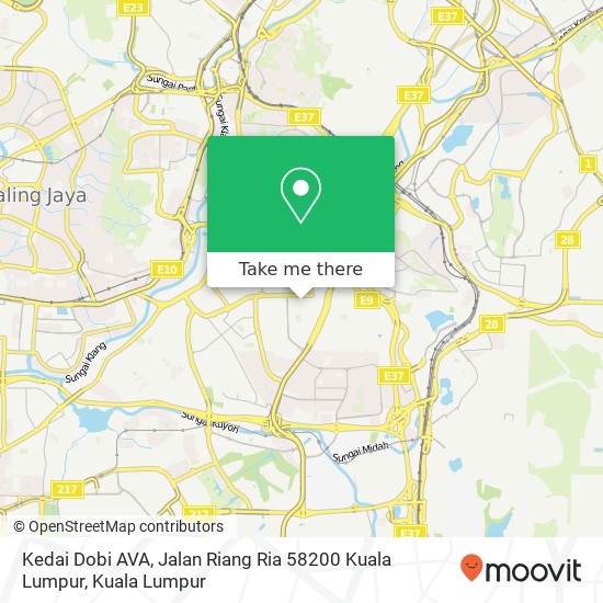 Peta Kedai Dobi AVA, Jalan Riang Ria 58200 Kuala Lumpur