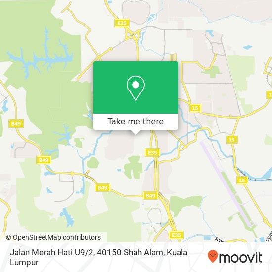 Peta Jalan Merah Hati U9 / 2, 40150 Shah Alam