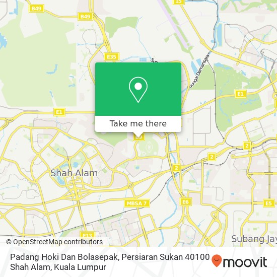 Padang Hoki Dan Bolasepak, Persiaran Sukan 40100 Shah Alam map