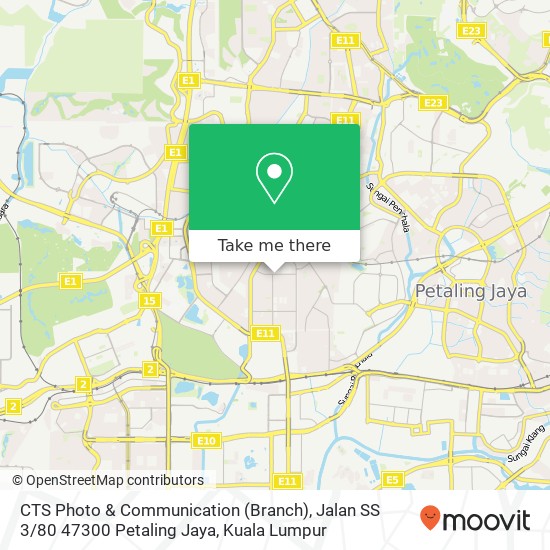Peta CTS Photo & Communication (Branch), Jalan SS 3 / 80 47300 Petaling Jaya