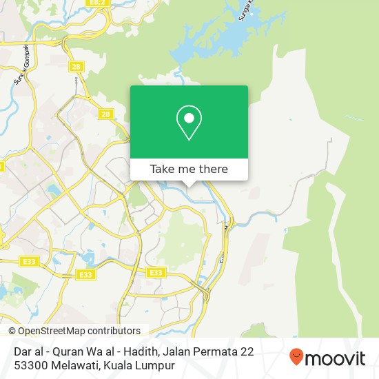 Peta Dar al - Quran Wa al - Hadith, Jalan Permata 22 53300 Melawati