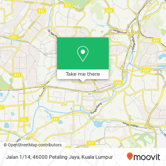 Peta Jalan 1 / 14, 46000 Petaling Jaya