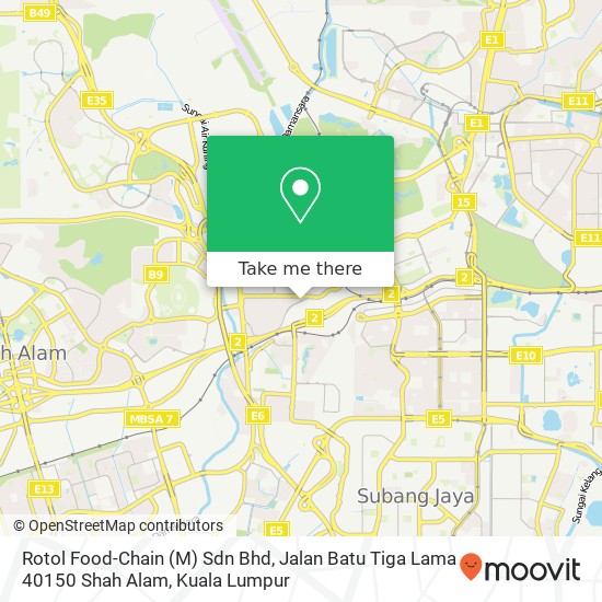 Rotol Food-Chain (M) Sdn Bhd, Jalan Batu Tiga Lama 40150 Shah Alam map