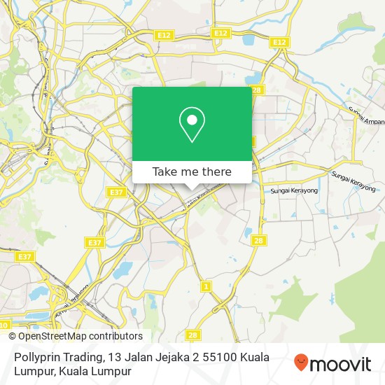 Peta Pollyprin Trading, 13 Jalan Jejaka 2 55100 Kuala Lumpur