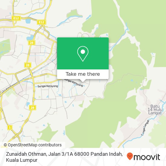 Peta Zunaidah Othman, Jalan 3 / 1A 68000 Pandan Indah