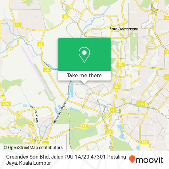 Peta Greendex Sdn Bhd, Jalan PJU 1A / 20 47301 Petaling Jaya