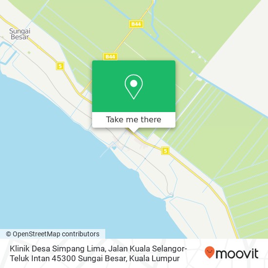Peta Klinik Desa Simpang Lima, Jalan Kuala Selangor-Teluk Intan 45300 Sungai Besar