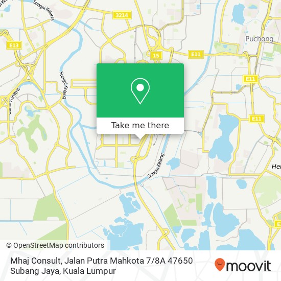 Peta Mhaj Consult, Jalan Putra Mahkota 7 / 8A 47650 Subang Jaya