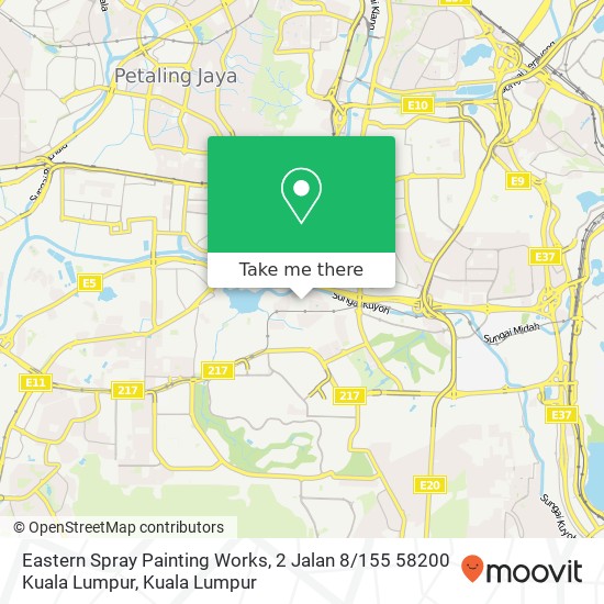 Peta Eastern Spray Painting Works, 2 Jalan 8 / 155 58200 Kuala Lumpur