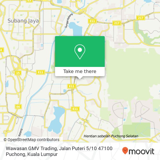 Wawasan GMV Trading, Jalan Puteri 5 / 10 47100 Puchong map