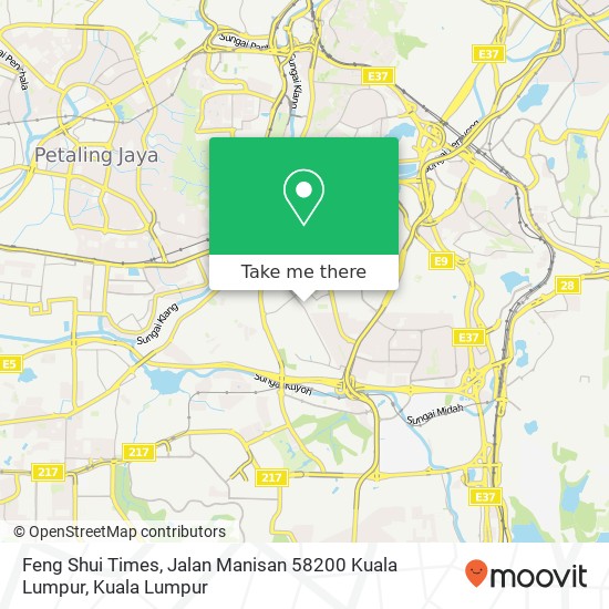 Peta Feng Shui Times, Jalan Manisan 58200 Kuala Lumpur