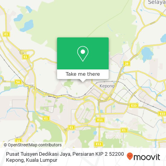 Peta Pusat Tuisyen Dedikasi Jaya, Persiaran KIP 2 52200 Kepong