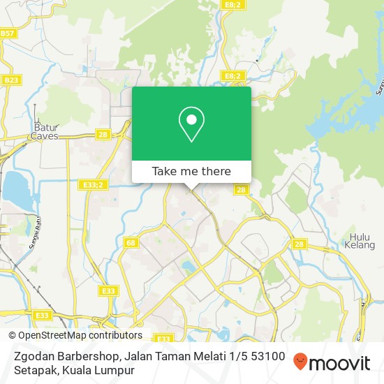 Peta Zgodan Barbershop, Jalan Taman Melati 1 / 5 53100 Setapak