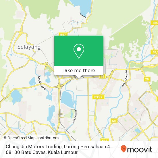 Peta Chang Jin Motors Trading, Lorong Perusahaan 4 68100 Batu Caves