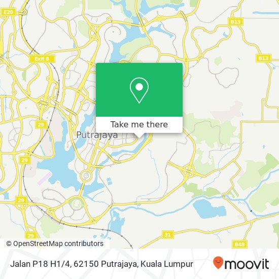 Peta Jalan P18 H1 / 4, 62150 Putrajaya