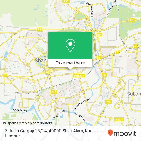 3 Jalan Gergaji 15 / 14, 40000 Shah Alam map