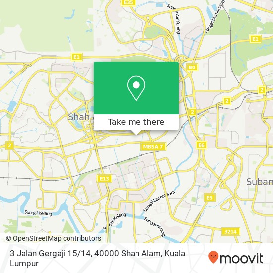 Peta 3 Jalan Gergaji 15 / 14, 40000 Shah Alam