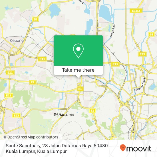 Sante Sanctuary, 28 Jalan Dutamas Raya 50480 Kuala Lumpur map