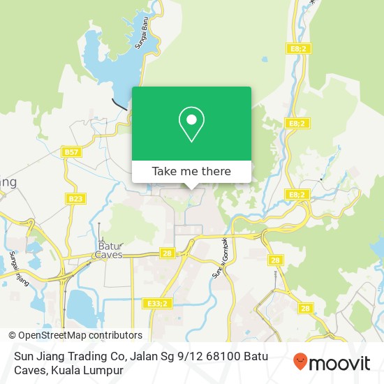 Peta Sun Jiang Trading Co, Jalan Sg 9 / 12 68100 Batu Caves