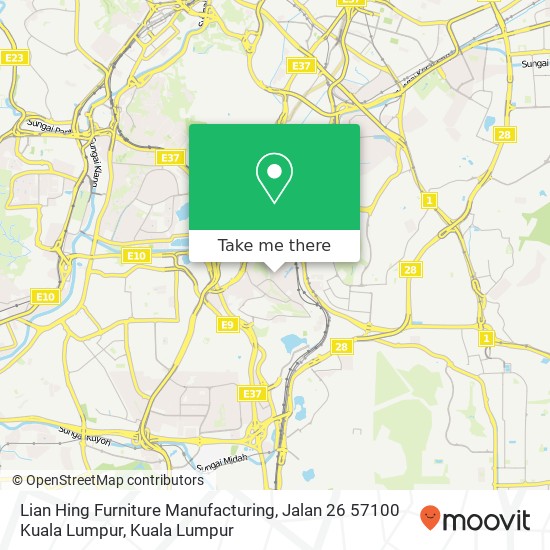 Lian Hing Furniture Manufacturing, Jalan 26 57100 Kuala Lumpur map