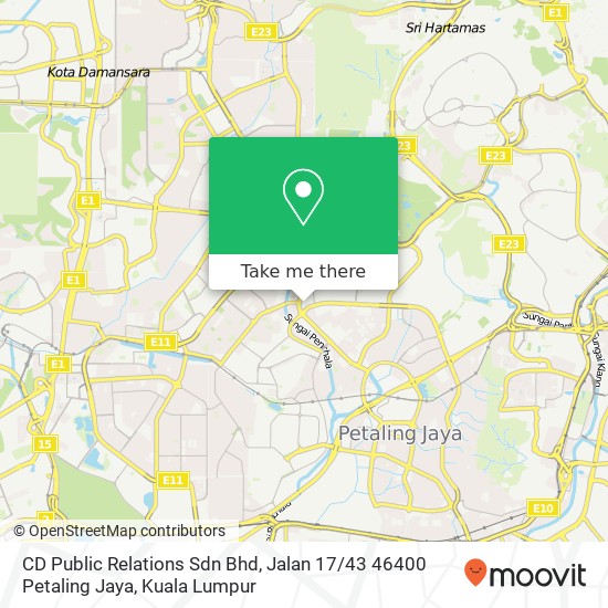 CD Public Relations Sdn Bhd, Jalan 17 / 43 46400 Petaling Jaya map