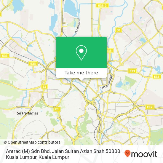 Antrac (M) Sdn Bhd, Jalan Sultan Azlan Shah 50300 Kuala Lumpur map