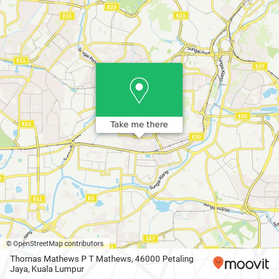 Peta Thomas Mathews P T Mathews, 46000 Petaling Jaya