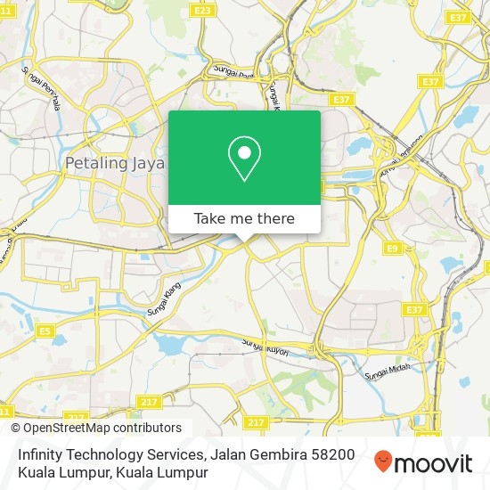 Peta Infinity Technology Services, Jalan Gembira 58200 Kuala Lumpur