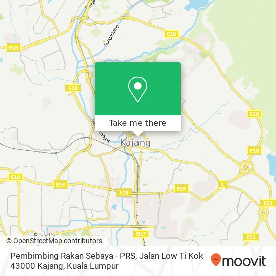 Peta Pembimbing Rakan Sebaya - PRS, Jalan Low Ti Kok 43000 Kajang