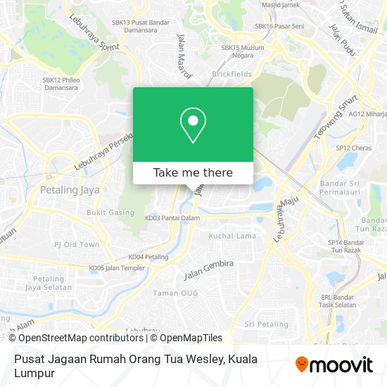 Pusat Jagaan Rumah Orang Tua Wesley map