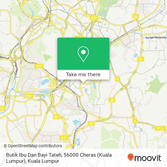 Peta Butik Ibu Dan Bayi Tateh, 56000 Cheras (Kuala Lumpur)